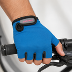 Guante Corto de Ciclismo Azul, Gris y Beige