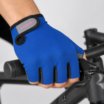 Guante Corto de Ciclismo Azul Oscuro y Gris