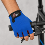 Guante Corto de Ciclismo Azul Eléctrico y Morado