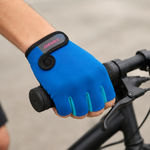 Guante corto ciclismo color azul con turquesa
