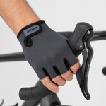 Guante corto ciclismo color gris con dedos negros