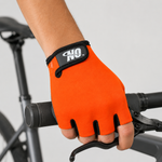 Guante corto ciclismo color naranja con negro