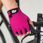 Guante corto ciclismo color rosa y negro