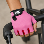 Guante corto ciclismo color rosa y rojo