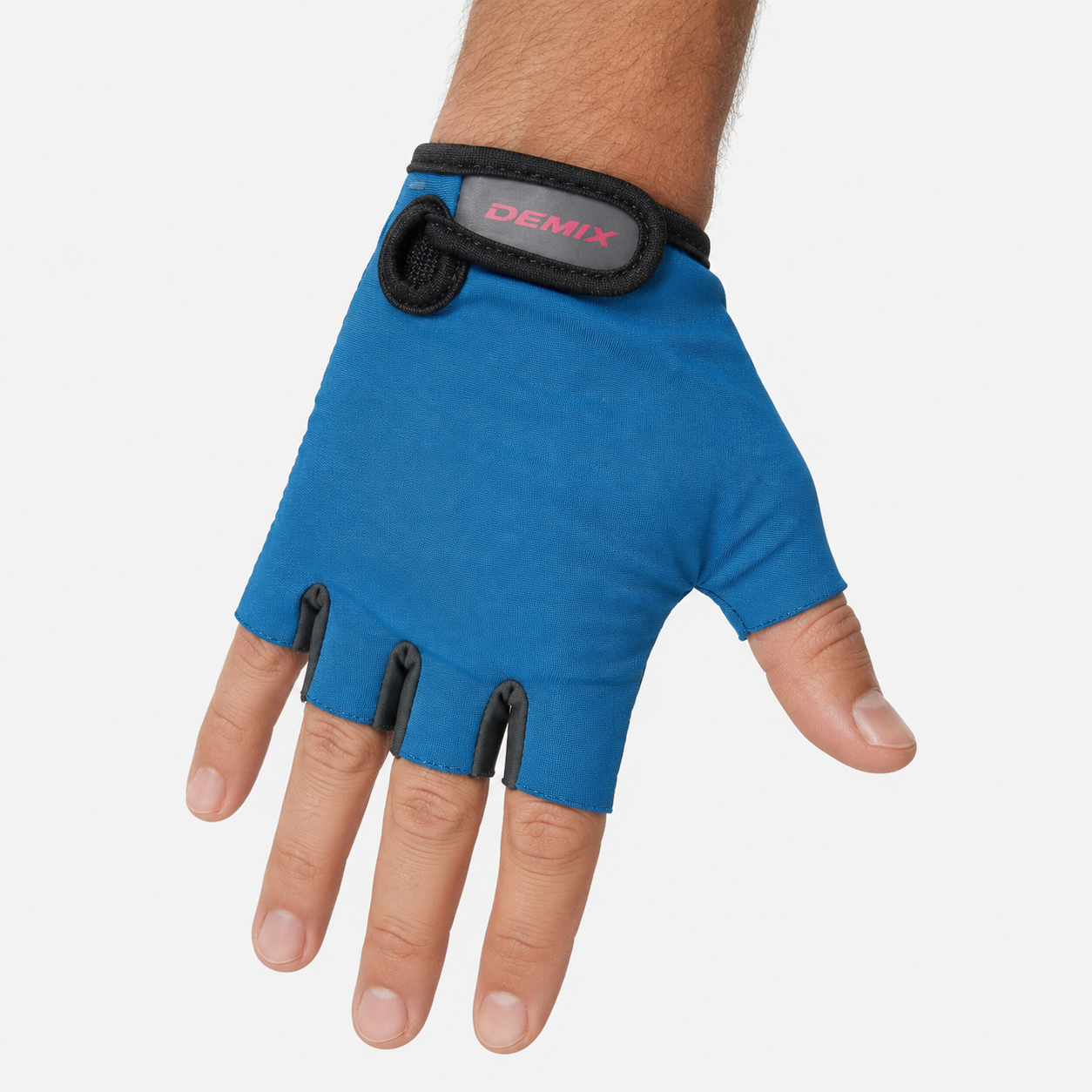 Guante Corto de Ciclismo Azul, Gris y Beige