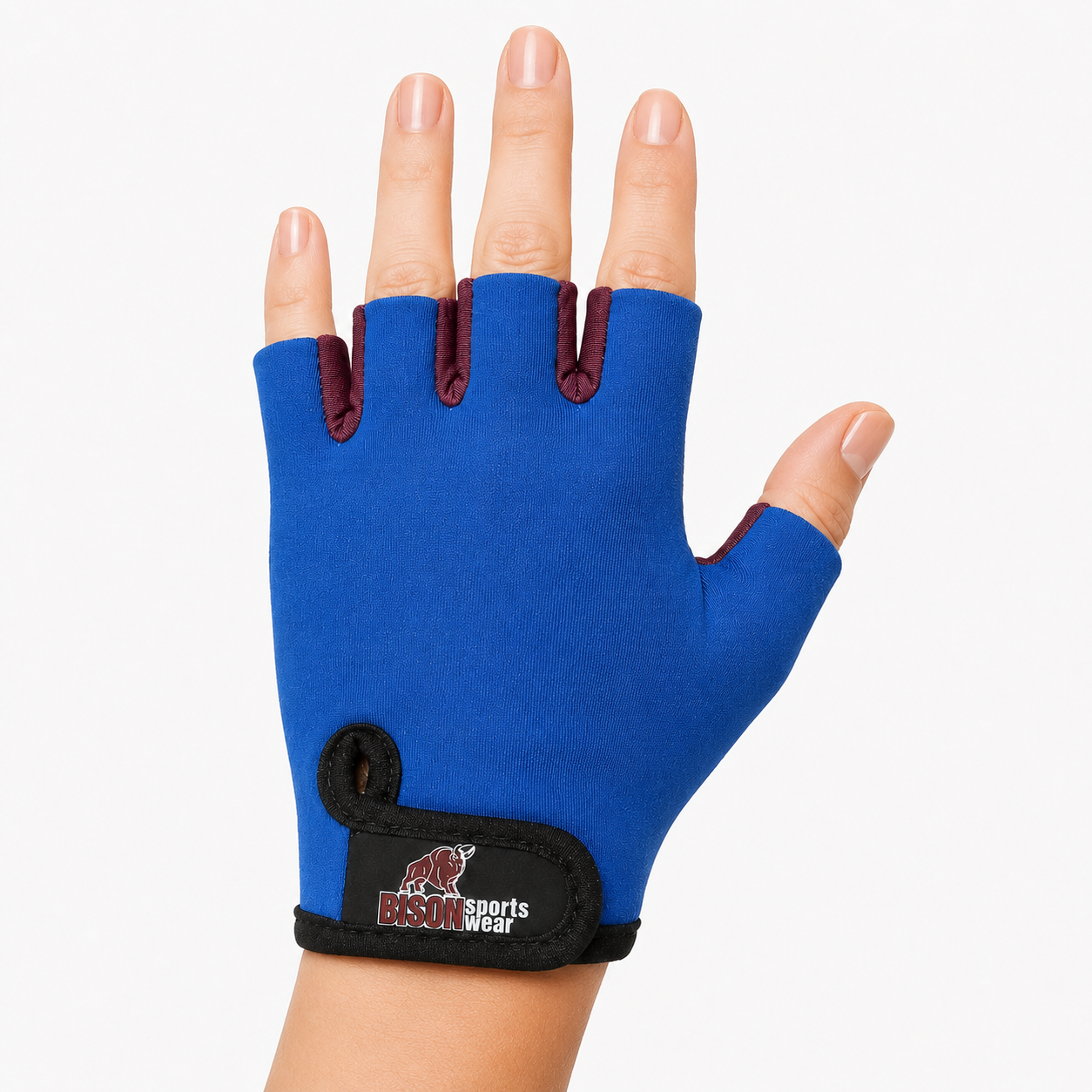 Guante Corto de Ciclismo Azul Eléctrico y Morado