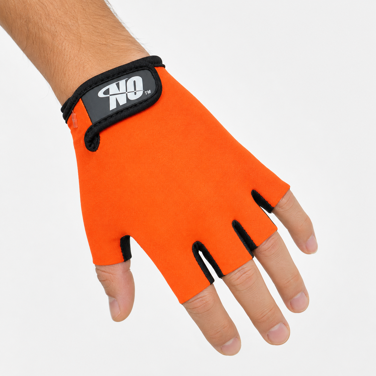 Guante corto ciclismo color naranja con negro