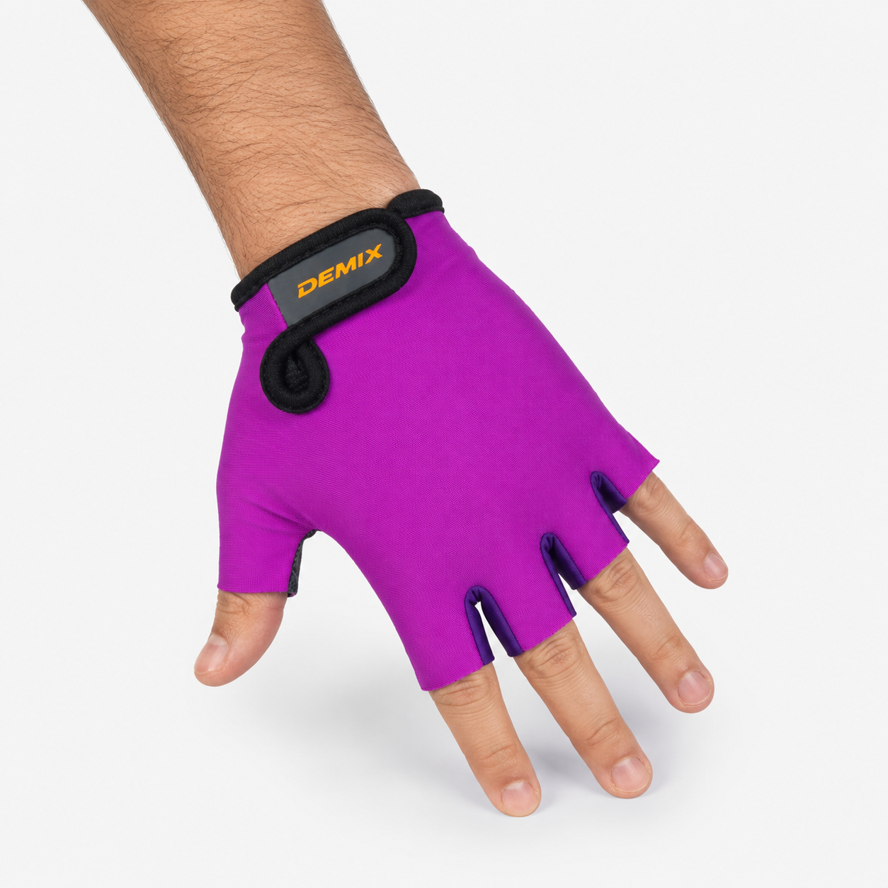 Guante corto ciclismo color fucsia y violeta