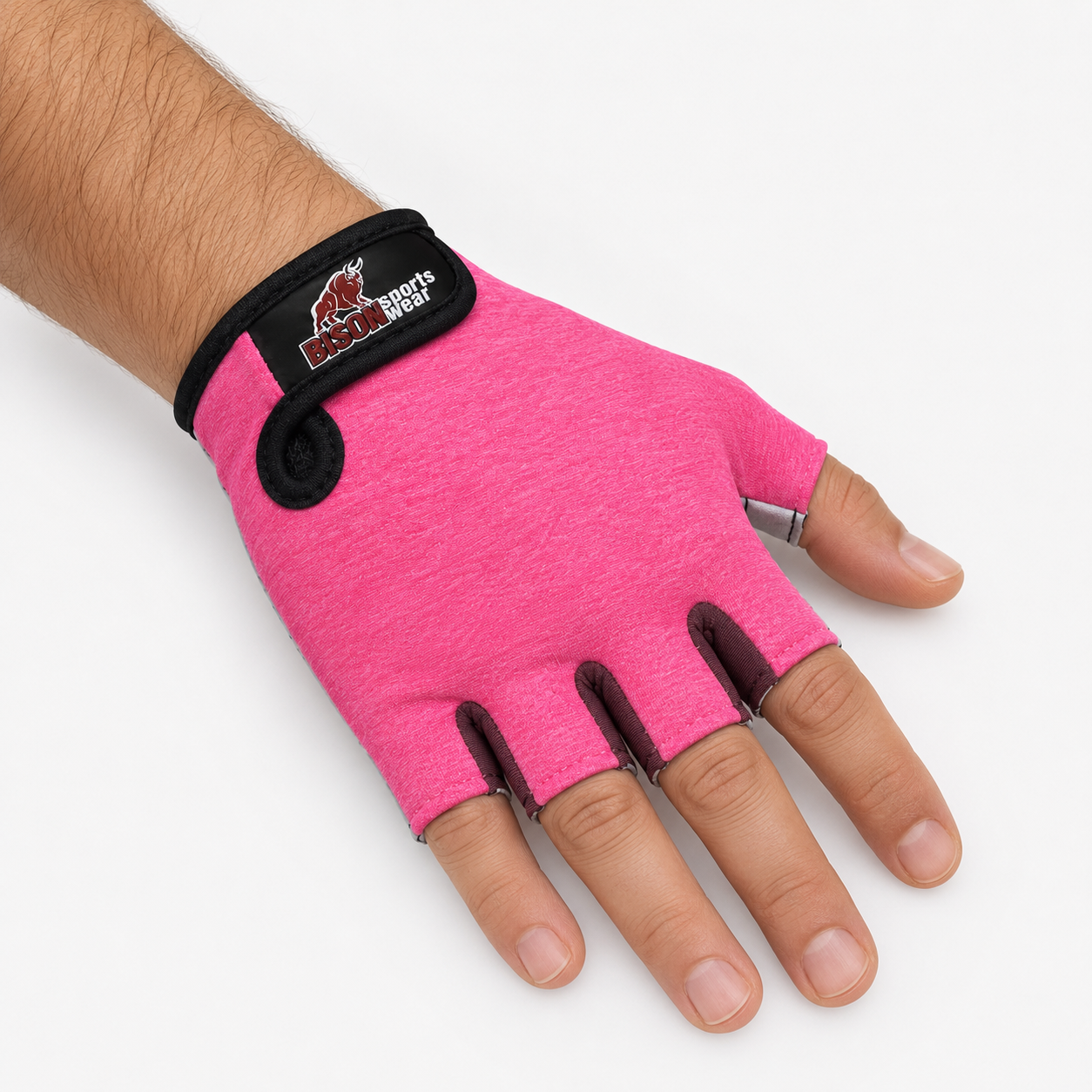 Guante corto ciclismo color rosa chicle y morado