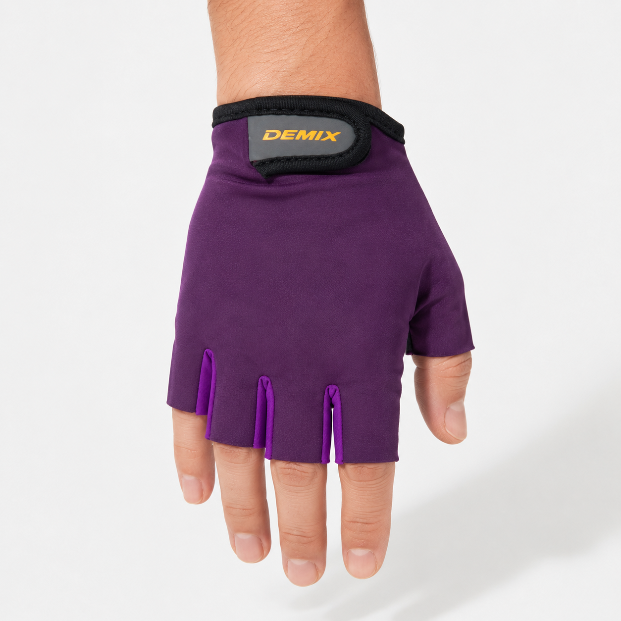 Guante corto ciclismo color morado y violeta